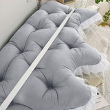 SOGA 120cm Crown Pillow Tufted Light Grey Headboard Cushion for Bed
