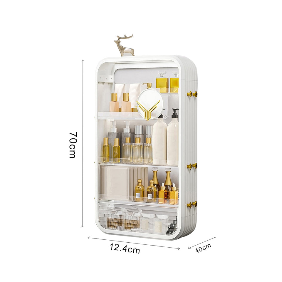 SOGA White Multi Tier Cosmetic Storage Rack Bathroom Vanity Tray Display Stand Organiser