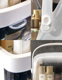 SOGA 2X 3 Tier White Countertop Makeup Cosmetic Storage Organiser Skincare Holder Jewelry Storage Box with Handle