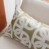 SOGA 2X 35cm Artistic Olive Green White Geometric Pattern Throw Pillow