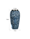 SOGA 35x17cm Blue with White Mini Floral Large Ceramic Flower Vase Elegant Living Room Home Decor