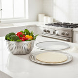 SOGA Kitchenware Bundle – Pizza Pans, Aluminum Baking Tray & Stainless Steel Colander Set