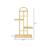 SOGA 4 Tier 5 Pots Gold Metal Plant Stand Flowerpot Display Shelf Rack Indoor Home Office Decor