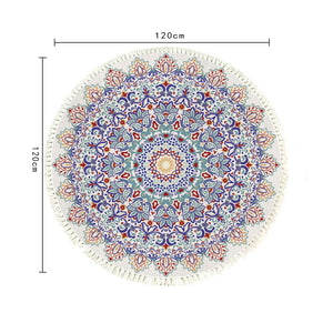 SOGA 120cm Mandala Round Area Thick Anti-slip Doormat, Home Decor