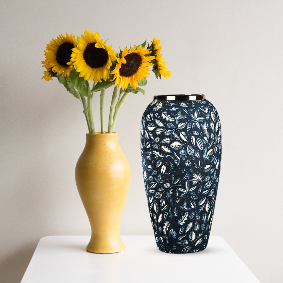 SOGA 35x17cm Blue Large Ceramic Flower Vase Elegant Living Room Home Decor