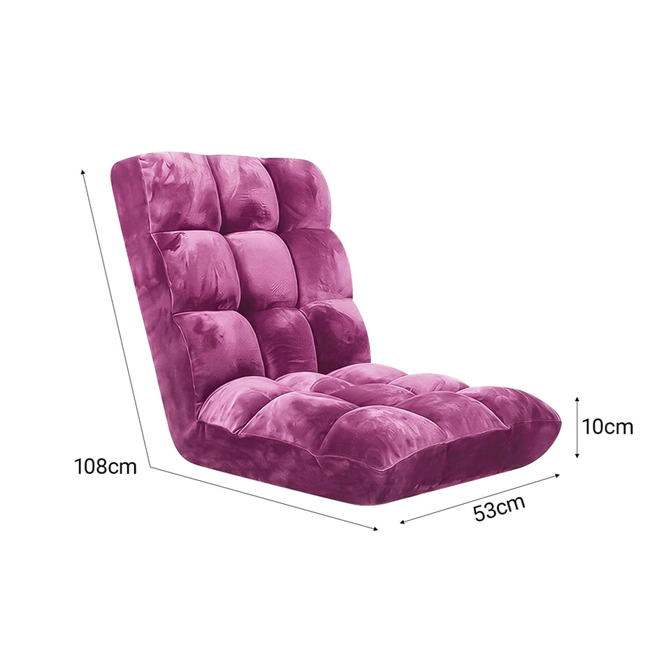 SOGA 2X Floor Recliner Folding Lounge Sofa Futon Couch Folding Chair Cushion - Magenta