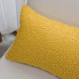 SOGA Boucle Textured Cushion 30x50cm Mustard Yellow Soft Cozy Decorative Throw Pillow