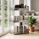 SOGA 38x24cm Clear 3 Tier Bookshelf  Storage Organizer