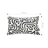 SOGA 30cm Black White Abstract Swirl Pattern Decorative Throw Pillow