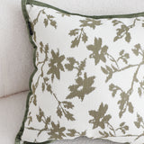 SOGA 2X Floral Cushion 45cm White Green Leaf Botanical Pattern Decorative Throw Pillow