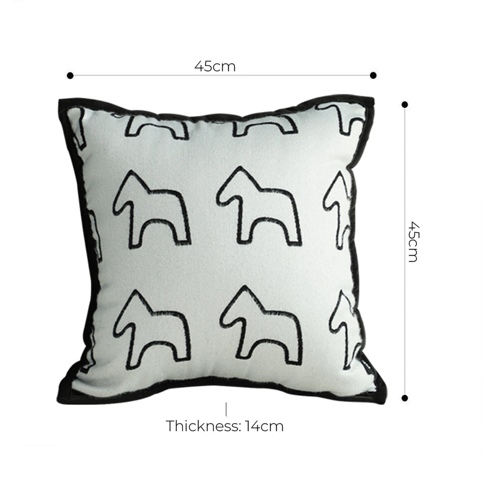 SOGA 2-Pack 45cm White Teddy Fleece Pony Design Throw Pillows