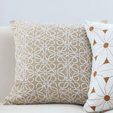 SOGA 50cmThrow Pillow White and Beige Geometric Pattern Accent for Home Decor