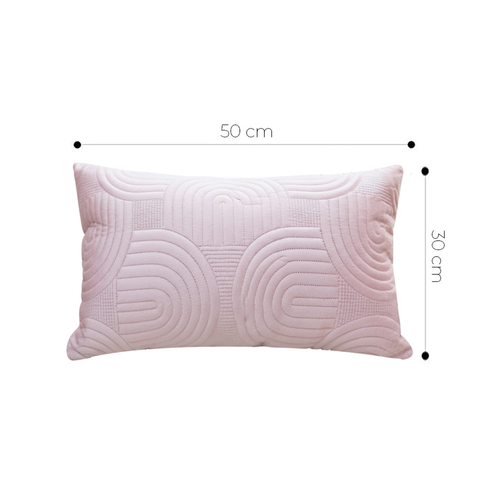 SOGA 2X 30cm Pink Textured Geometric Pattern Decorative Throw Pillow