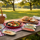 SOGA Kitchenware Bundle – Acacia Cutting Board, Cast Iron Skillet & Silver Nordic Plate Set