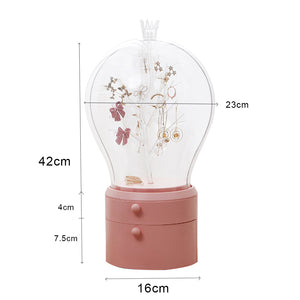 SOGA 2X Pink 360 Degree Rotating LED Light 2 Layered Jewelry Storage Box Waterproof Dustproof Accessories Organiser