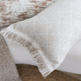 SOGA 2X 35cm Rectangular Natural Woven Diamond Pattern Fringe Trim Throw Pillow