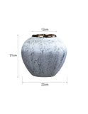 SOGA 21x22cm White and Grey Small Ceramic Flower Vase Elegant Living Room Home Decor