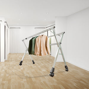 OGA 2X 160cm Portable Drying Rack Clothes Steel Laundry Rack Foldable Space-Saving Laundry Holder 3 Poles