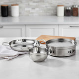 SOGA Kitchenware Bundle – Silver Dry Pots & Elegant Salad Bowl for Essential Kitchen Use