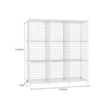 SOGA 2X White Portable 9-Cube 3 Column Storage Organiser Foldable DIY Modular Grid Space Saving Shelf