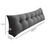 SOGA 4X 180cm Dark Grey Triangular Wedge Bed Pillow Headboard Backrest Bedside Tatami Cushion Home Decor