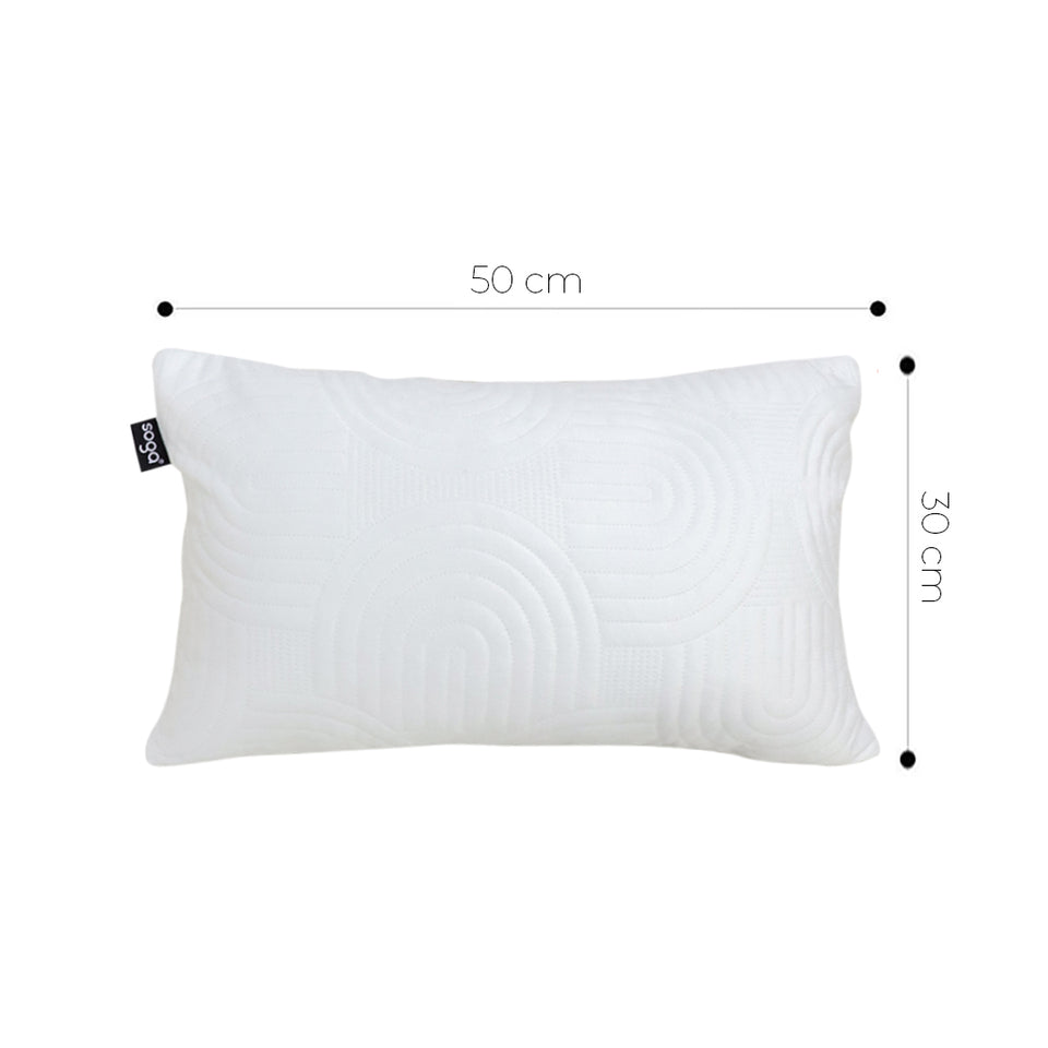 SOGA 2X 30cm White Textured Geometric Pattern Decorative Throw Pillow