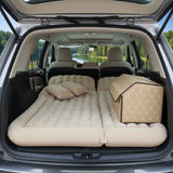 SOGA Car Bundle – Beige Leather Collapsible Trunk Organizer & Inflatable Boot Mattress