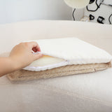 SOGA White Chevron Square Cushion Soft Leaning Plush Backrest Throw Seat Pillow Home Office Decor