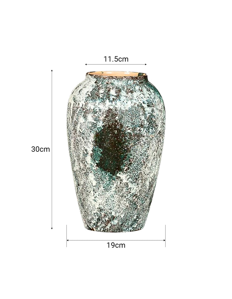 SOGA 30x19cm Green Medium Ceramic Flower Vase Elegant Living Room Home Decor