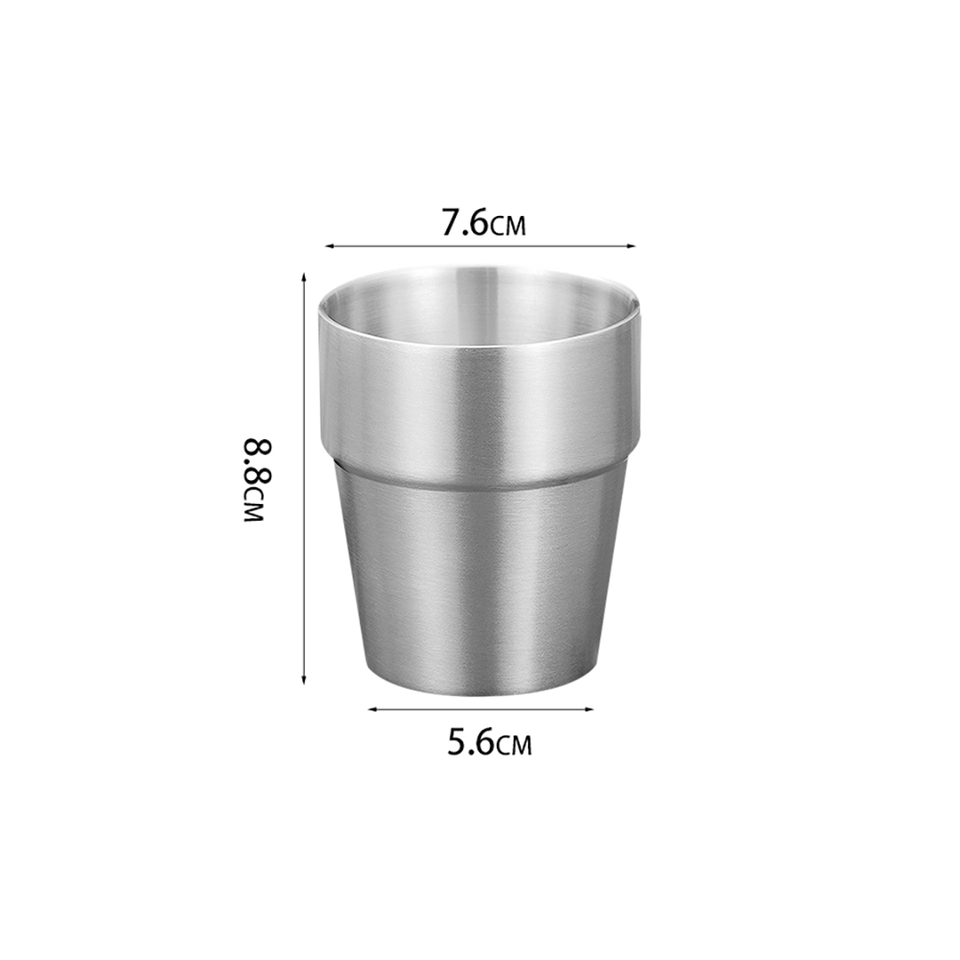 SOGA 260ml Stainless Steel Cups Set of 6 Reusable Durable Silver Drinking Tumblers