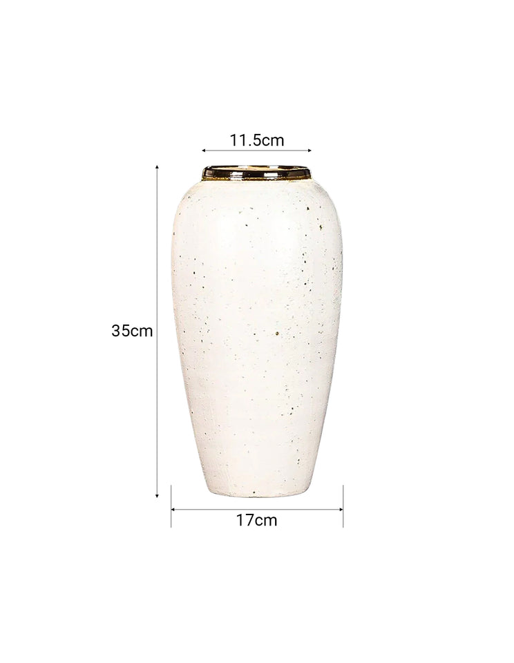 SOGA 35x17cm Plain White Large Ceramic Flower Vase Elegant Living Room Home Decor