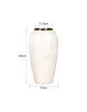 SOGA 35x17cm Plain White Large Ceramic Flower Vase Elegant Living Room Home Decor