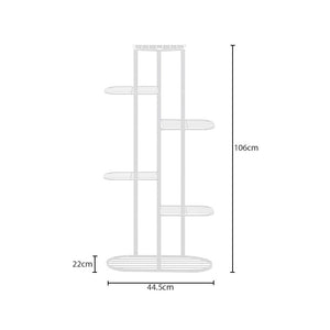 SOGA 6 Tier 7 Pots White Metal Plant Rack Flowerpot Storage Display Stand Holder Home Garden Decor