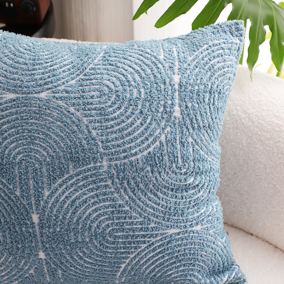 SOGA 50cm Blue Throw Pillow Geometric Indoor and Outdoor Corded for Home Decor