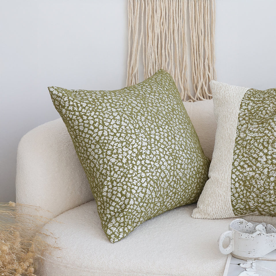 SOGA 50cm Modern Olive Green Speckled Pattern Textured Throw Pillow