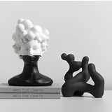SOGA 49cm Bubble Head Resin Bust – Artistic Black White Accent