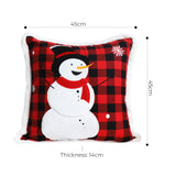 SOGA 45cm Red Christmas Snowman Throw Pillow