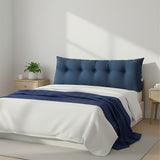 SOGA Home & Living Bundle – Blue Triangular Wedge Pillow & Blue Striped Flannel Throw