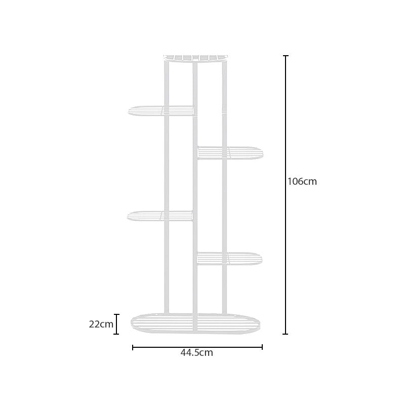 SOGA 2X 6 Tier 7 Pots White Metal Plant Rack Flowerpot Storage Display Stand Holder Home Garden Decor