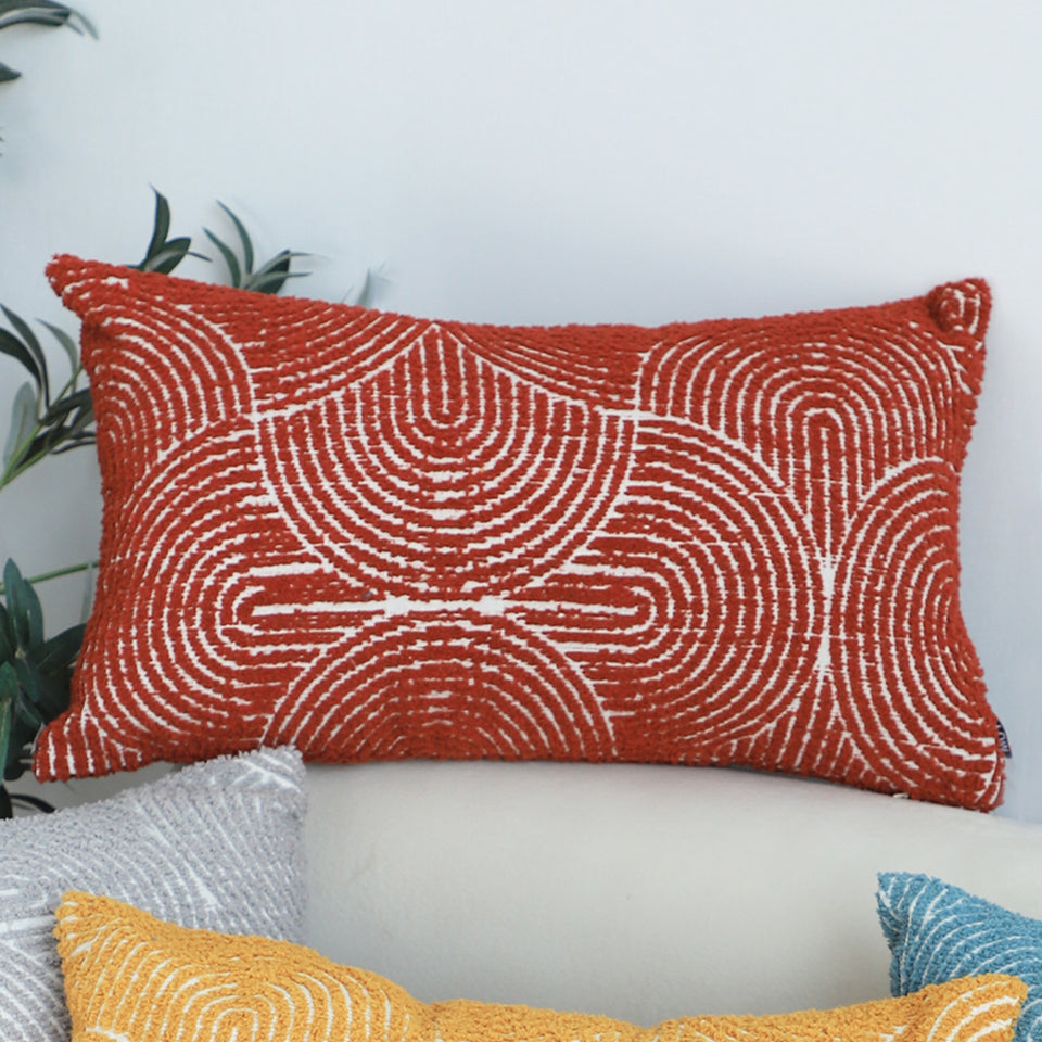 SOGA 2X 35cm Throw Pillow Burgundy Cinnabar Perfect Burnt Indoor and Outdoor Corded for Home Decor