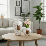 SOGA Home & Living Bundle – Gradient White Ceramic Flower Vases for Elegant Home Decor