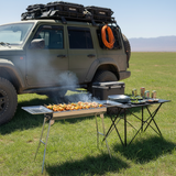 SOGA Kitchenware Bundle – Stainless Steel Skewers Grill, Silver Grilling Plate & Sauce Pan