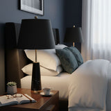 SOGA 4X 68cm Black Marble Bedside Desk Table Lamp Living Room Shade with Cone Shape Base