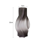 SOGA 33cm Glass Vase Grey with Beautiful glass Bubble Texture Art Vases
