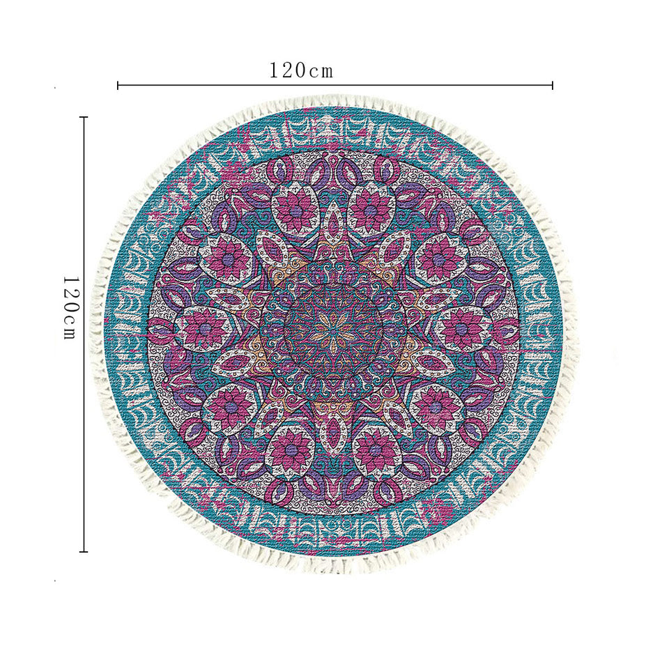 SOGA 2X 120cm Mandala Area Rug for Living Room Lounge Bedroom Anti-slip Doormat Home Decor