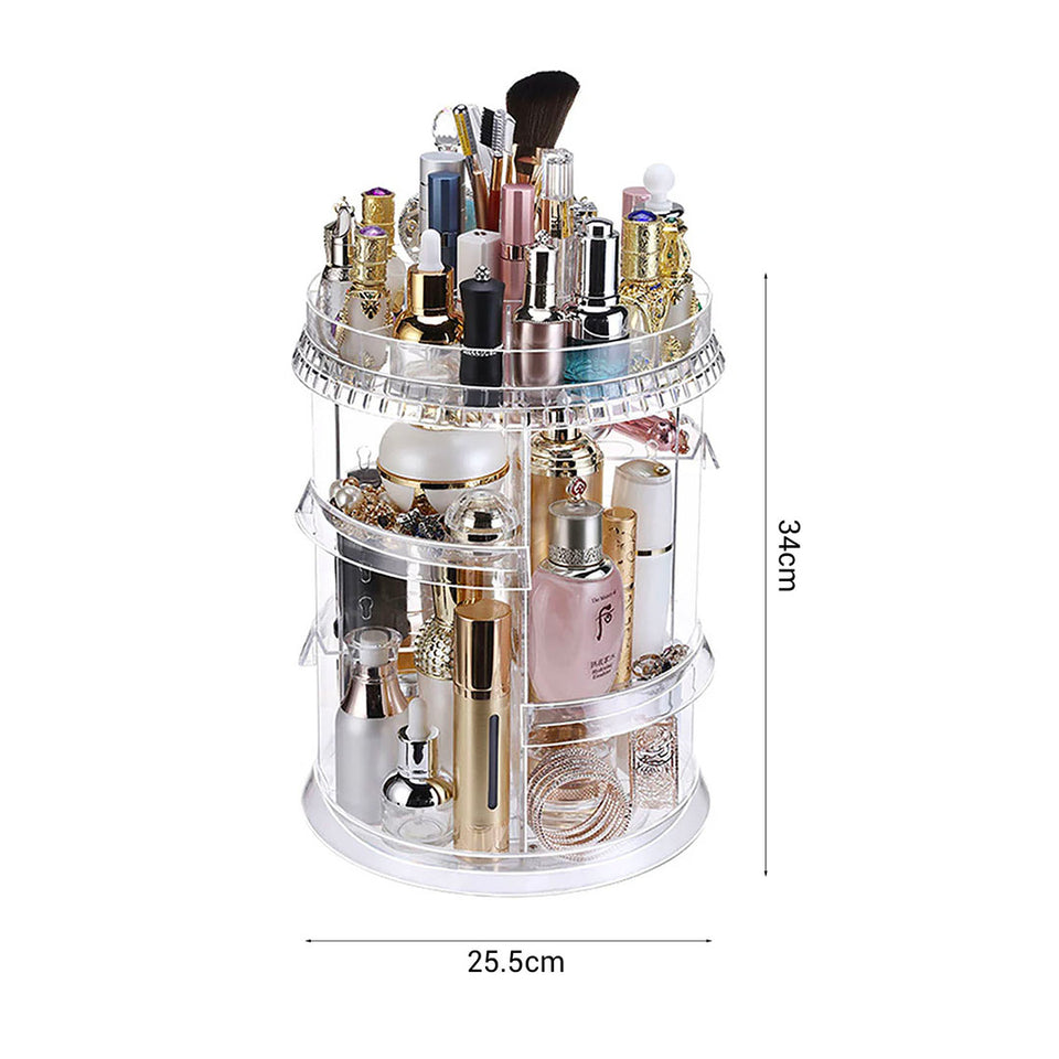SOGA 360 Degree Rotating Makeup Organiser Cosmetics Holder Display Stand Skincare Home Decor