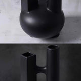 SOGA 2X Ornament Modern Geometric Vase Minimalist Double Tube Abstract Sculpture for Home Décor