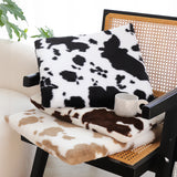 SOGA 2X Black Cow Print Square Cushion Soft Leaning Plush Backrest Throw Seat Pillow