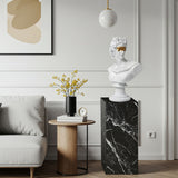 SOGA 40cm White Classical Bust Resin Sculpture with Gold Eye Mask for Modern Home Decor
