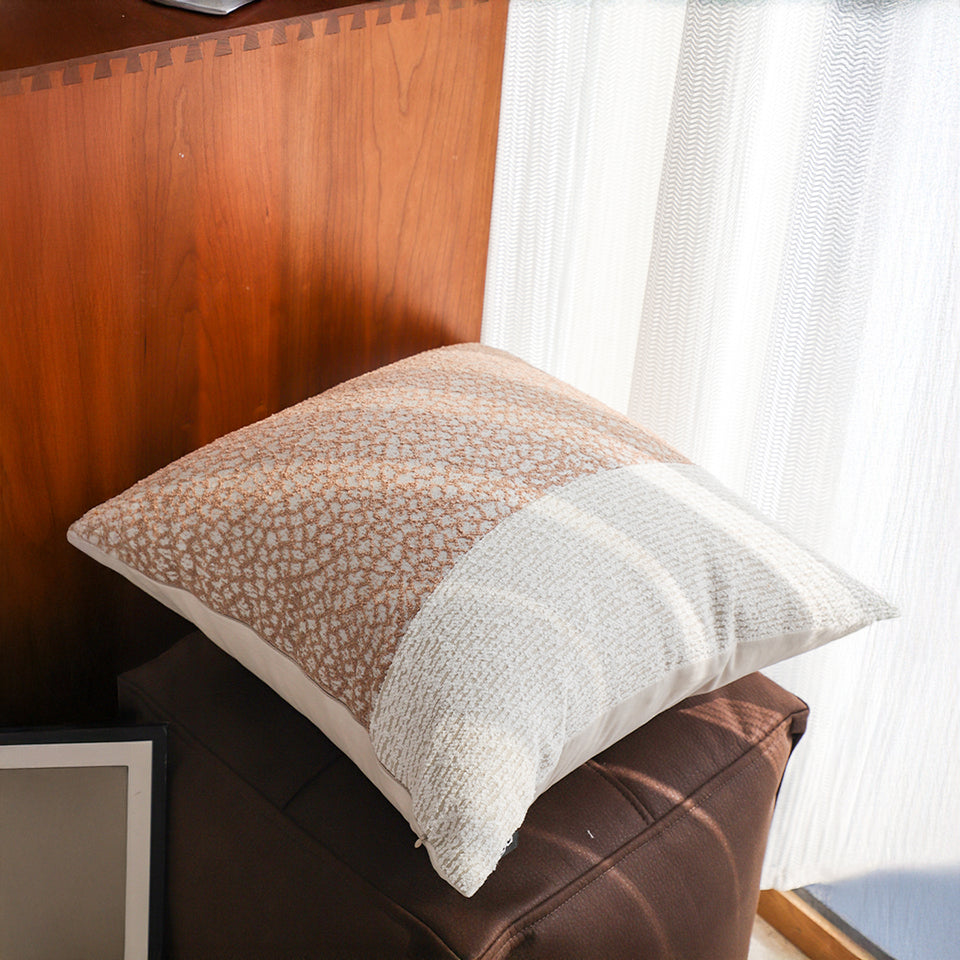 SOGA 2X 50cm Contemporary Beige Two-Tone Block Design Throw Pillow